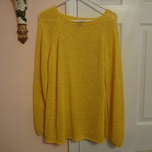 DKYN GORGEOUS YELLOW RIBBON KNIT COTTON SWEATER